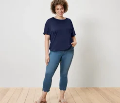 7/8-Treggings mit Lochstickerei