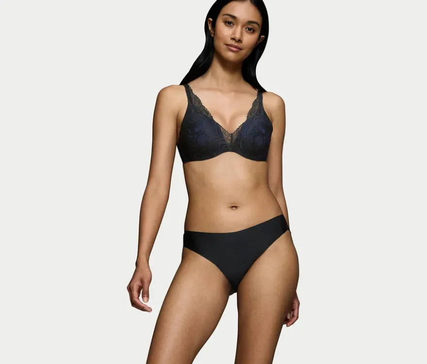 Triumph Body Makeup Illusion Lace Bügel-BH, Black denim