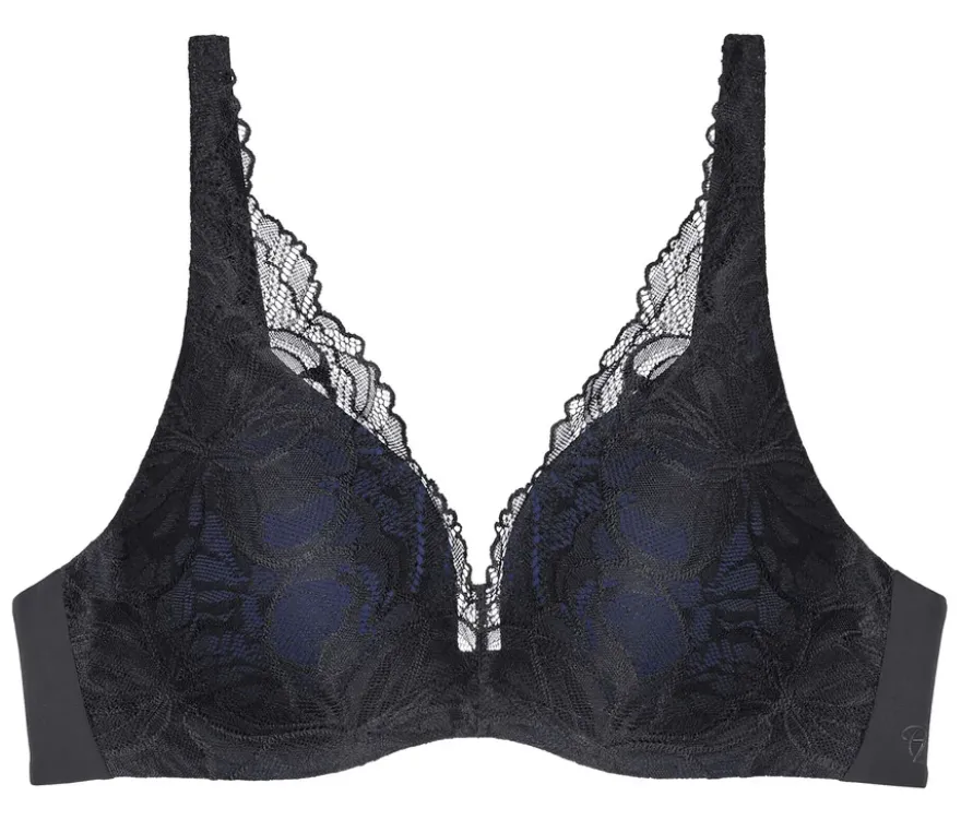 Triumph Body Makeup Illusion Lace Bügel-BH, Black denim