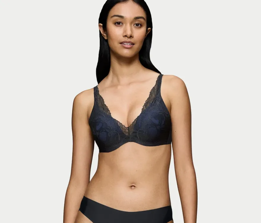 Triumph Body Makeup Illusion Lace Bügel-BH, Black denim