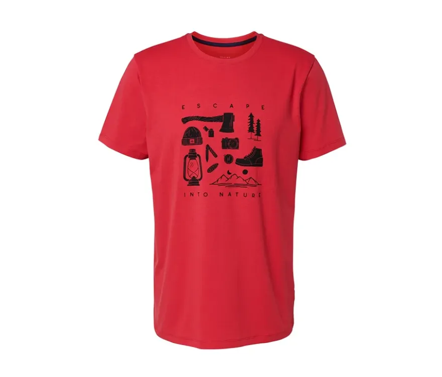 T-Shirt mit Print, rot