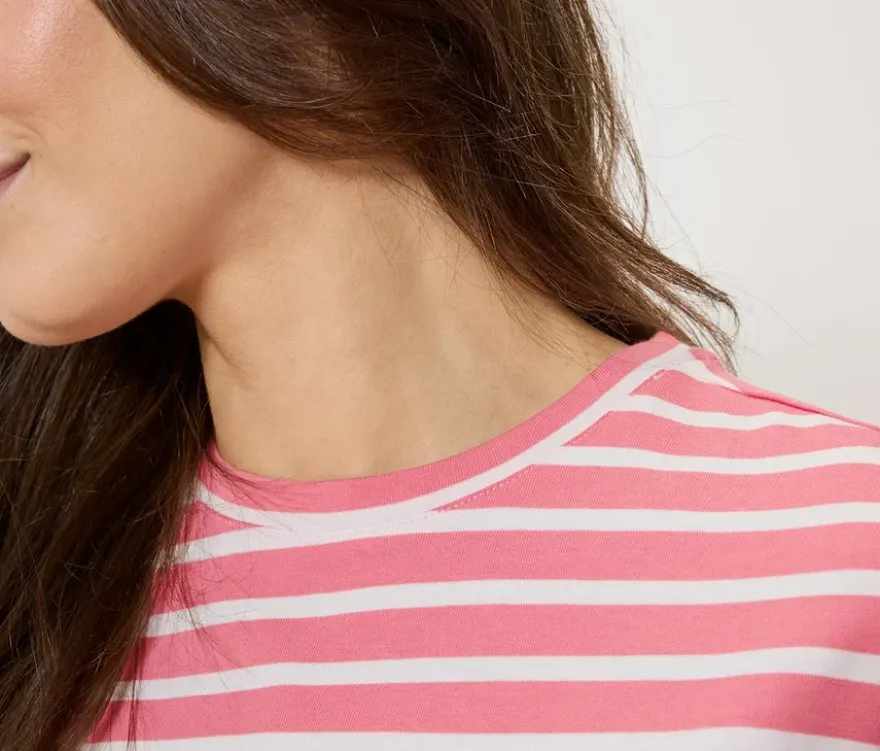 T-Shirt, rosa-weiß gestreift