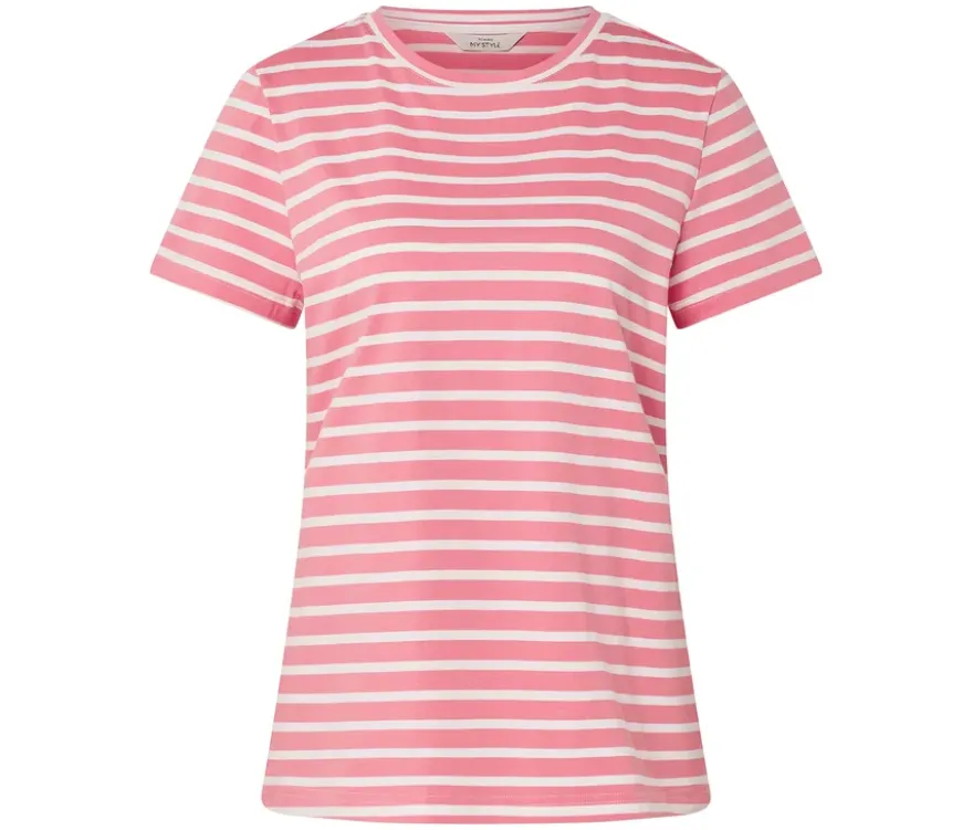 T-Shirt, rosa-weiß gestreift