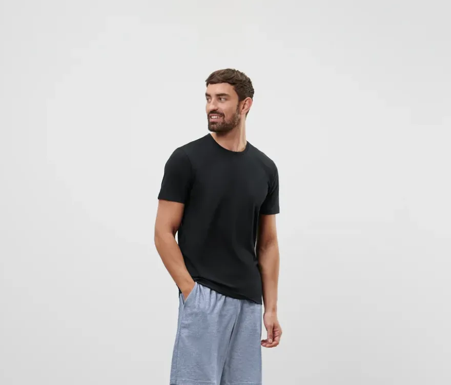 2 T-Shirts mit Rundhalsausschnitt, schwarz