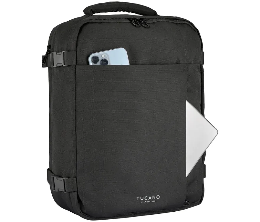 Tucano TUGO Kabinenrucksack mit Laptopfach, schwarz