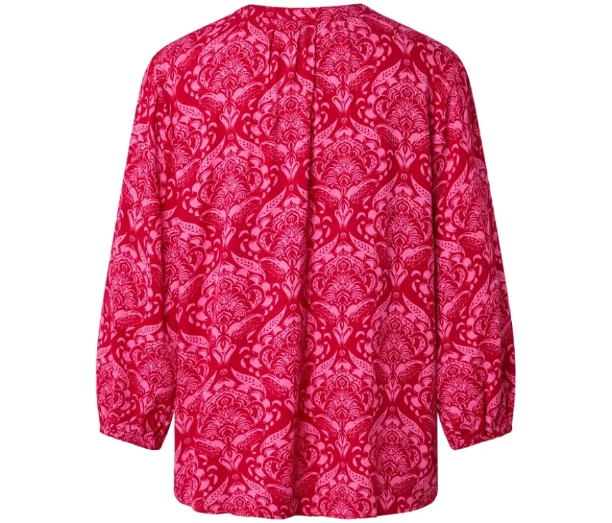 Tunika-Bluse, pinkfarbener Alloverprint