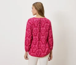 Tunika-Bluse, pinkfarbener Alloverprint