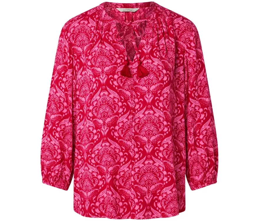 Tunika-Bluse, pinkfarbener Alloverprint