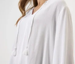 Tunika-Bluse, weiß