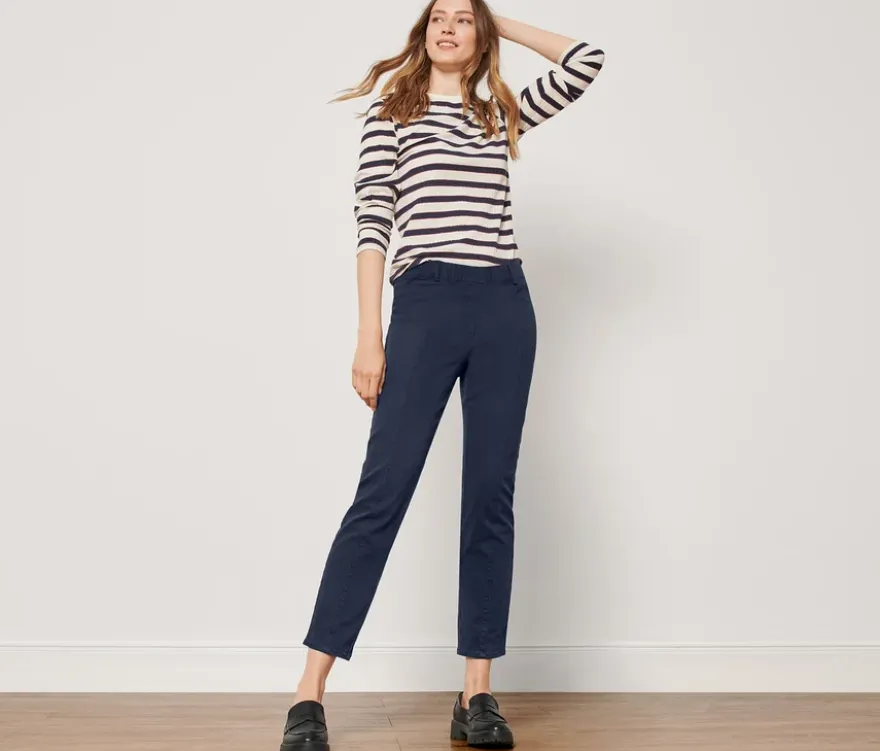 Twillhose mit Komfortbund, dunkelblau