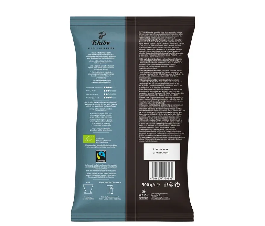 Vista Collection Bio Filterkaffee - 16x 500 g Gemahlen