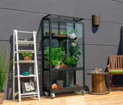 Vitavia Balkongewächshaus mit Rollfundament, schwarz