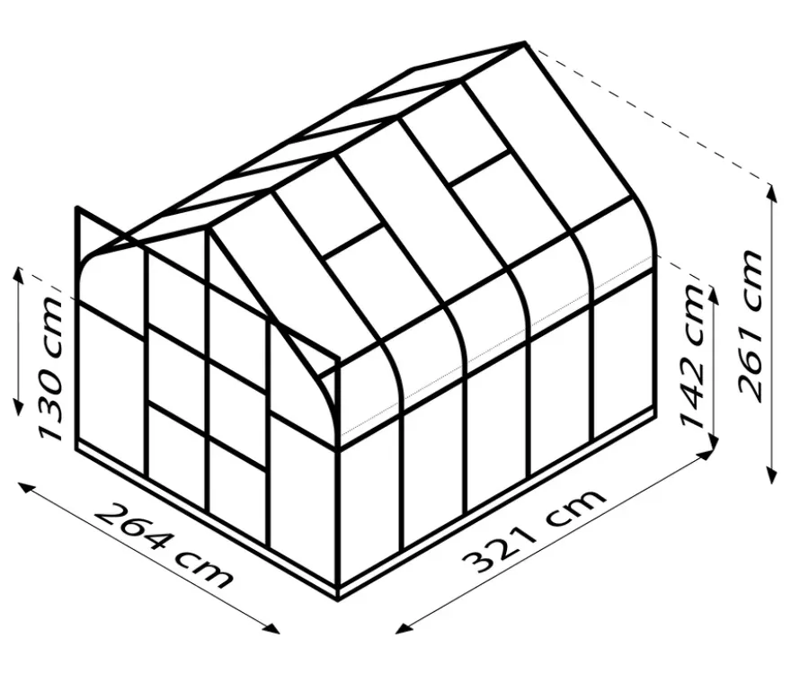 Vitavia Gewächshaus, ESG 8,3 m² inkl. Rahmenfundament