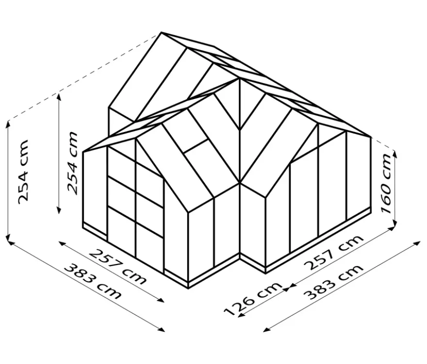 Vitavia Gewächshaus, 13 m², inkl. Fundamentrahmen