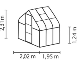 Vitavia Gewächshaus Orion ESG 3,8 m² inkl. Rahmenfundament