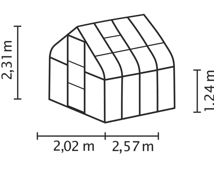 Vitavia Gewächshaus Orion ESG 5 m² inkl. Rahmenfundament