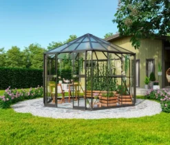Vitavia Gewächshaus Pavillion 9 m² inkl. Fundamentrahmen, schwarz