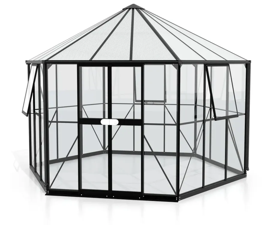 Vitavia Gewächshaus Pavillion 9 m² inkl. Fundamentrahmen, schwarz