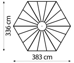 Vitavia Gewächshaus Pavillion 9 m² inkl. Fundamentrahmen, schwarz