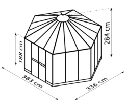 Vitavia Gewächshaus Pavillion 9 m² inkl. Fundamentrahmen, schwarz