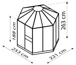 Vitavia Gewächshaus Pavillon 4,5 m² inkl. Fundamentrahmen, smaragdgrün