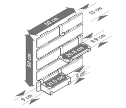 Wandregal mit flexiblen Haken und Boden