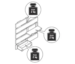 Wandregal mit flexiblen Haken und Boden