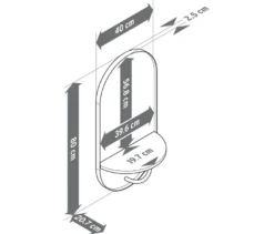 Wandspiegel mit Ablage und Garderobenstange