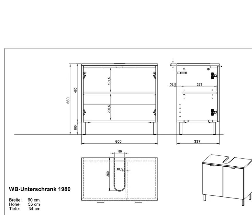 Waschbecken-Unterschrank »Arcena«, kaschmir