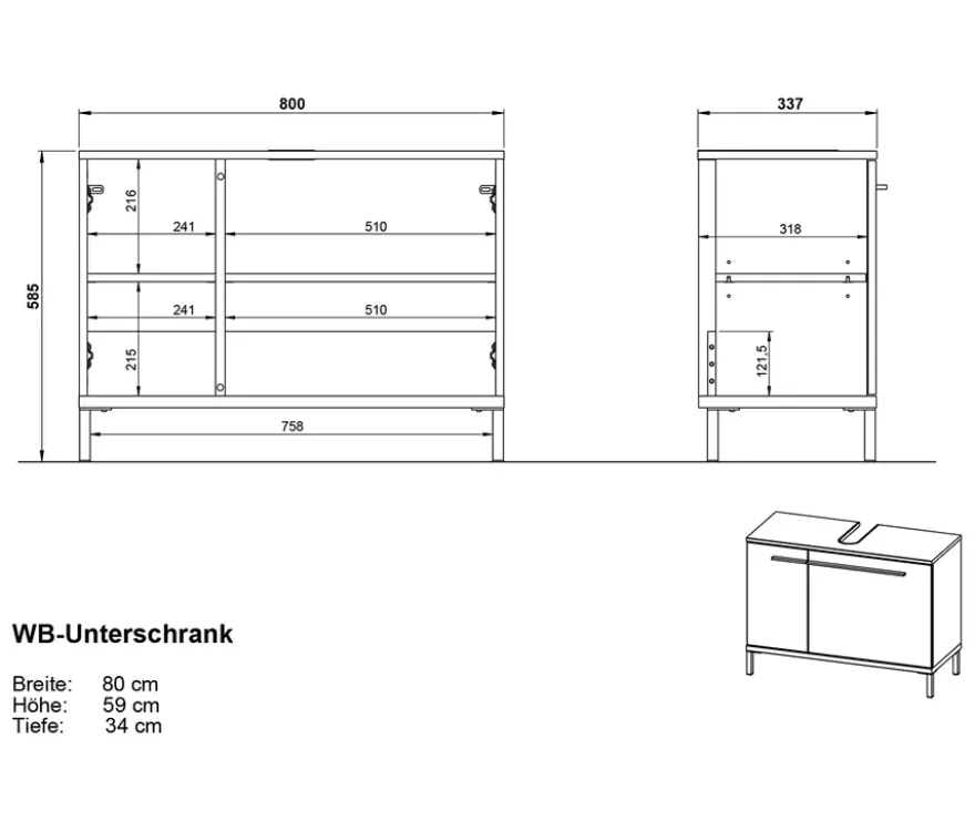 Waschbeckenunterschrank »Laurino«, kaschmir
