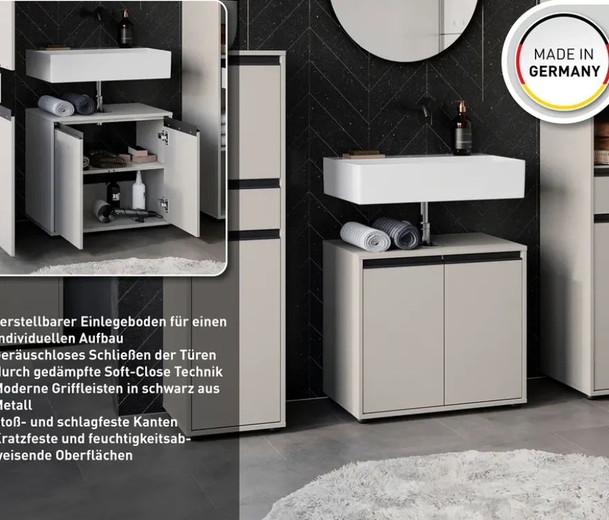 Waschbeckenunterschrank »Lemont«, steingrau
