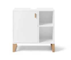 Waschbeckenunterschrank mit Tür und Seitenfach