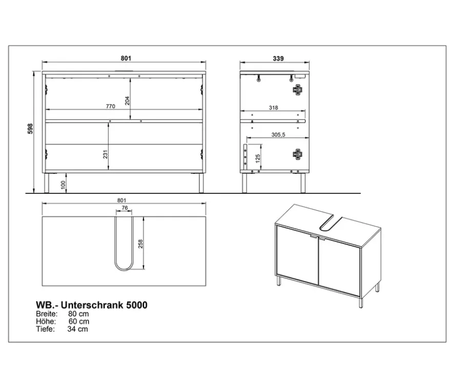 Waschbeckenunterschrank »Namsos 5000«