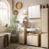 Waschbeckenunterschrank »Sander«, weißeiche/Canasta