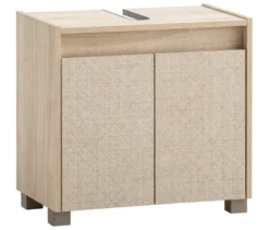 Waschbeckenunterschrank »Sander«, weißeiche/Canasta