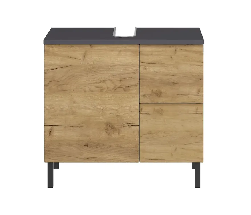 Waschbeckenunterschrank »Salinas«, klein, graphit/eiche