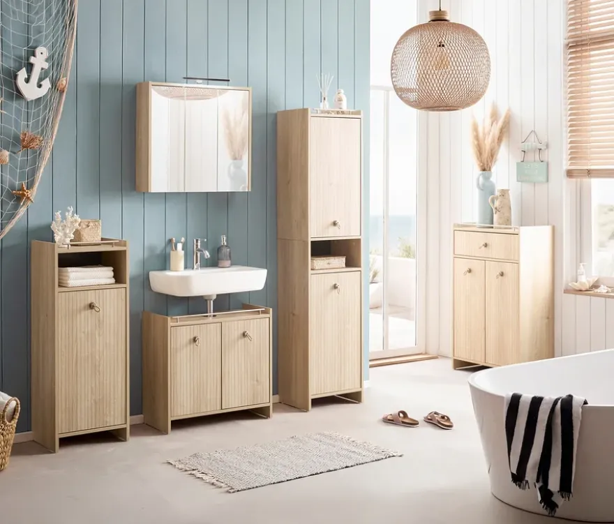 Waschbeckenunterschrank »Sonderby«, Nordic Light Oak