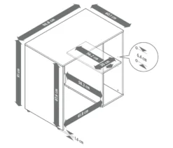 Waschmaschinenregal mit seitlichem Stauraum
