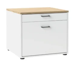 Waschmaschinenunterschrank »Solea« mit Wäschekorb-Auszug und Schublade, matt weiß