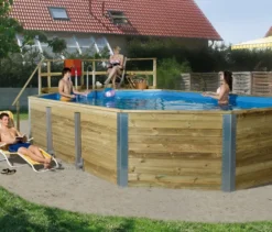 Weka-Massivholz-Gartenpool inkl. Abdeckhaube, ca. 714 x 116 x 376 cm