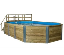 Weka-Massivholz-Gartenpool inkl. Abdeckhaube, ca. 714 x 116 x 376 cm