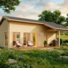 Weka Wochenendhaus »Hamburg« mit Sauna und Aufbau, 70 mm, naturfarben
