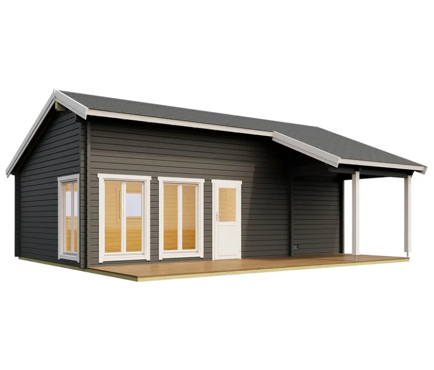 Weka Wochenendhaus »Hamburg« mit Sauna und Aufbau, 70 mm, anthrazit