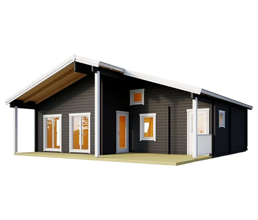 Weka Wochenendhaus mit 2 Etagen inkl. Aufbauservice, 66 m2 Wohnfläche, 70 mm Wandstärke