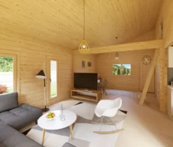 Weka Wochenendhaus mit 2 Etagen inkl. Aufbauservice, 66 m2 Wohnfläche, 70 mm Wandstärke