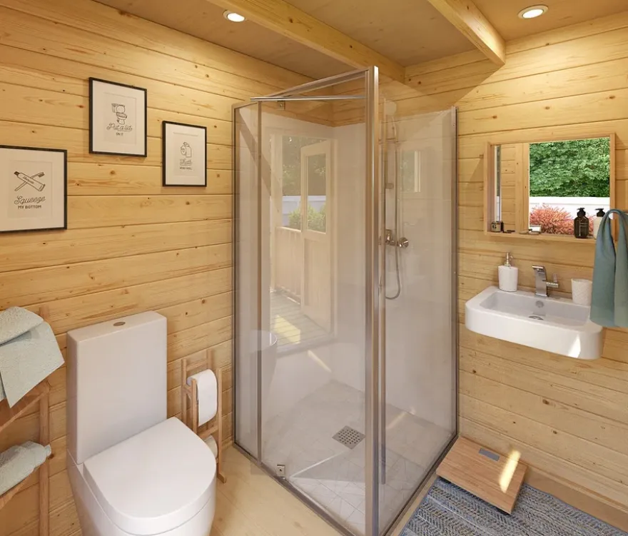 Weka Wochenendhaus mit 2 Etagen inkl. Aufbauservice, 66 m2 Wohnfläche, 70 mm Wandstärke