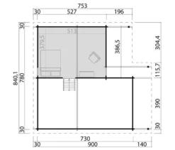 Weka Wochenendhaus mit 2 Etagen inkl. Aufbauservice, 66 m2 Wohnfläche, 70 mm Wandstärke