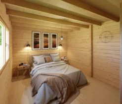 Weka Wochenendhaus mit 2 Etagen inkl. Aufbauservice, 66 m2 Wohnfläche, 70 mm Wandstärke