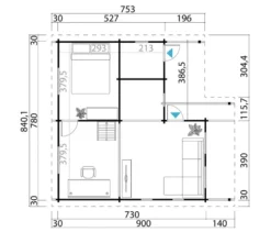 Weka Wochenendhaus mit 2 Etagen inkl. Aufbauservice, 66 m2 Wohnfläche, 70 mm Wandstärke