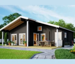 Weka Wochenendhaus mit 2 Etagen inkl. Aufbauservice, 66 m2 Wohnfläche, 70 mm Wandstärke
